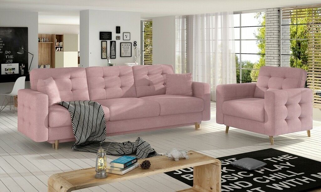 JVmoebel Sofa Braune Chesterfield Couch Polster 3+1 Sitzer Polstermöbel Sofagarnitur, Made in Europe von JVmoebel