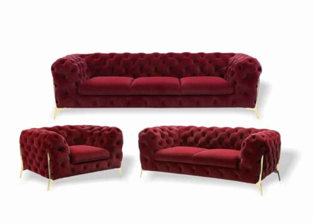 JVmoebel Sofa Braune Luxus Chesterfield Möbel Sofa Garnitur 3 2 1 Sitzer, Made in Europe von JVmoebel