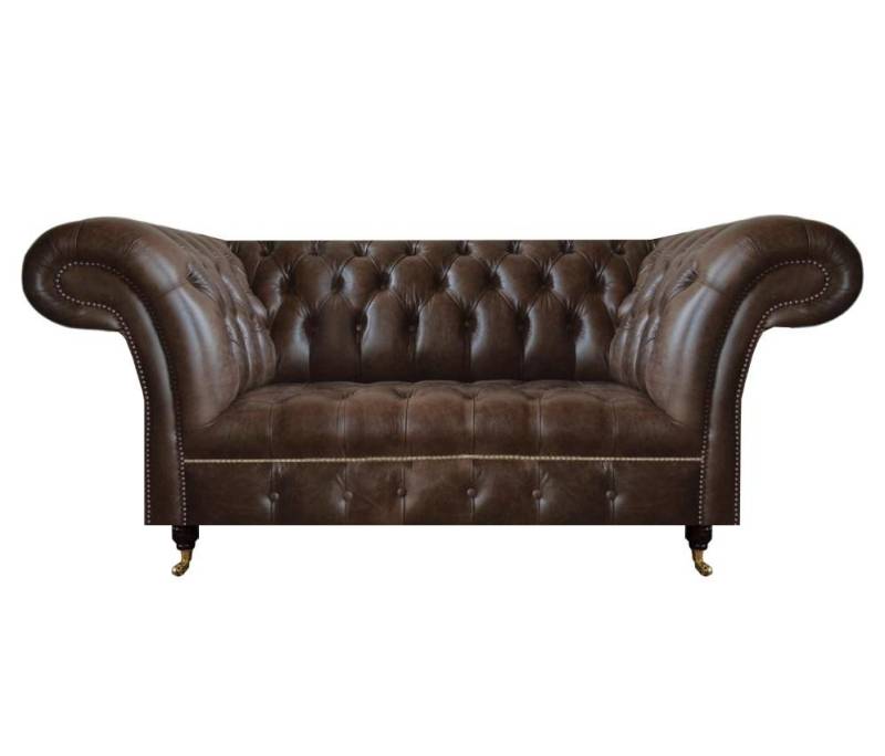JVmoebel Sofa Brauner Chesterfield Leder Zweisitzer Moderne Wohnzimmer Designer, Made in Europa von JVmoebel