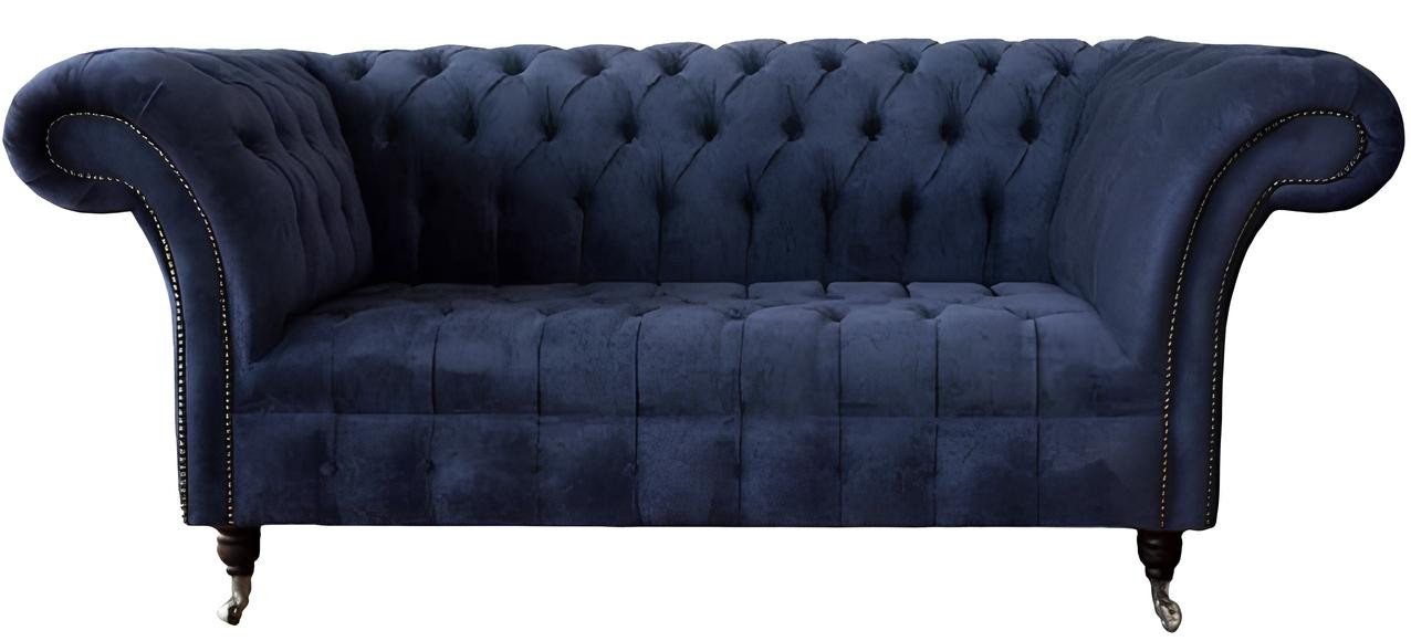 JVmoebel Chesterfield-Sofa Chesterfield 2-Sitzer Sofa in Blau - Modernes Couch Design Neu, Made in Europa von JVmoebel