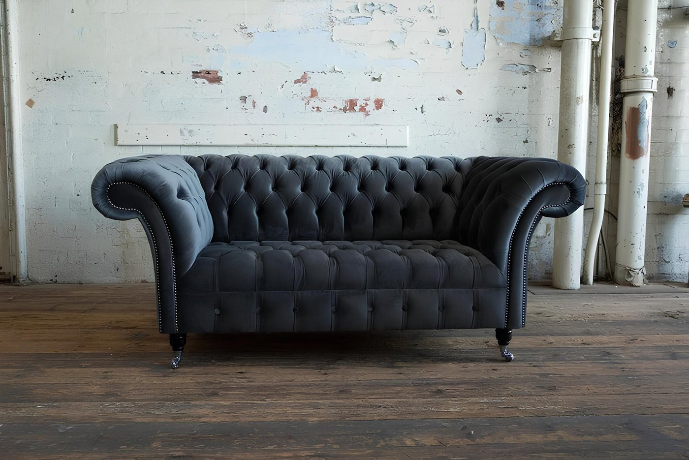 JVmoebel Sofa Chesterfield Big Textil Design Wohnzimmer Couch Sofa Polster 2 Sitz, Made in Europa JVmoebel Sofa Chesterfield Big Textil Design Wohnzimmer Couch Sofa Polster 2 Sitz, Made in Europa von JVmoebel