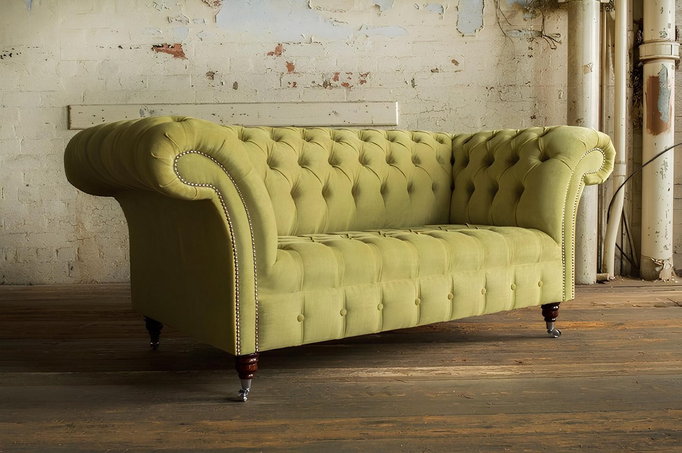 JVmoebel Sofa Chesterfield Big Textil Design Wohnzimmer Couch Sofa Polster 2 Sitz, Made in Europa JVmoebel Sofa Chesterfield Big Textil Design Wohnzimmer Couch Sofa Polster 2 Sitz, Made in Europa von JVmoebel