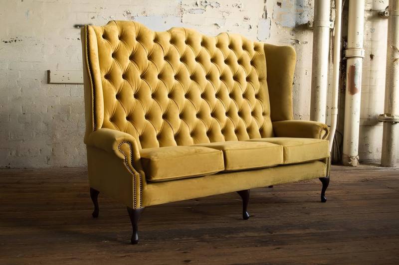JVmoebel Sofa Chesterfield Big Textil Design Wohnzimmer Couch Sofa Polster 3 Sitz, Made in Europa von JVmoebel