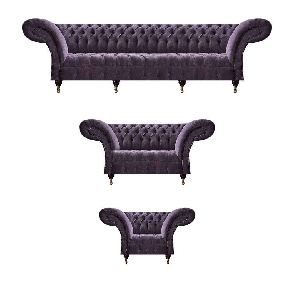 JVmoebel Chesterfield-Sofa Chesterfield Lila Sitzmöbel Moderner 4-Sitzer Designer Zweisitzer, Made in Europa von JVmoebel