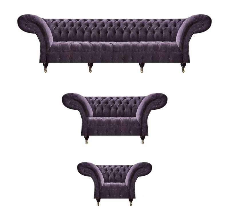 JVmoebel Chesterfield-Sofa Chesterfield Lila Sitzmöbel Moderner 4-Sitzer Designer Zweisitzer, Made in Europa von JVmoebel