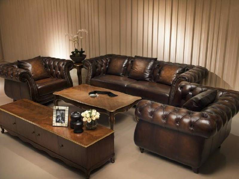JVmoebel Chesterfield-Sofa Polster Sofagarnitur Antik Stil Sofa Polster 3+1+1 Set Chesterfield, Made in Europa von JVmoebel