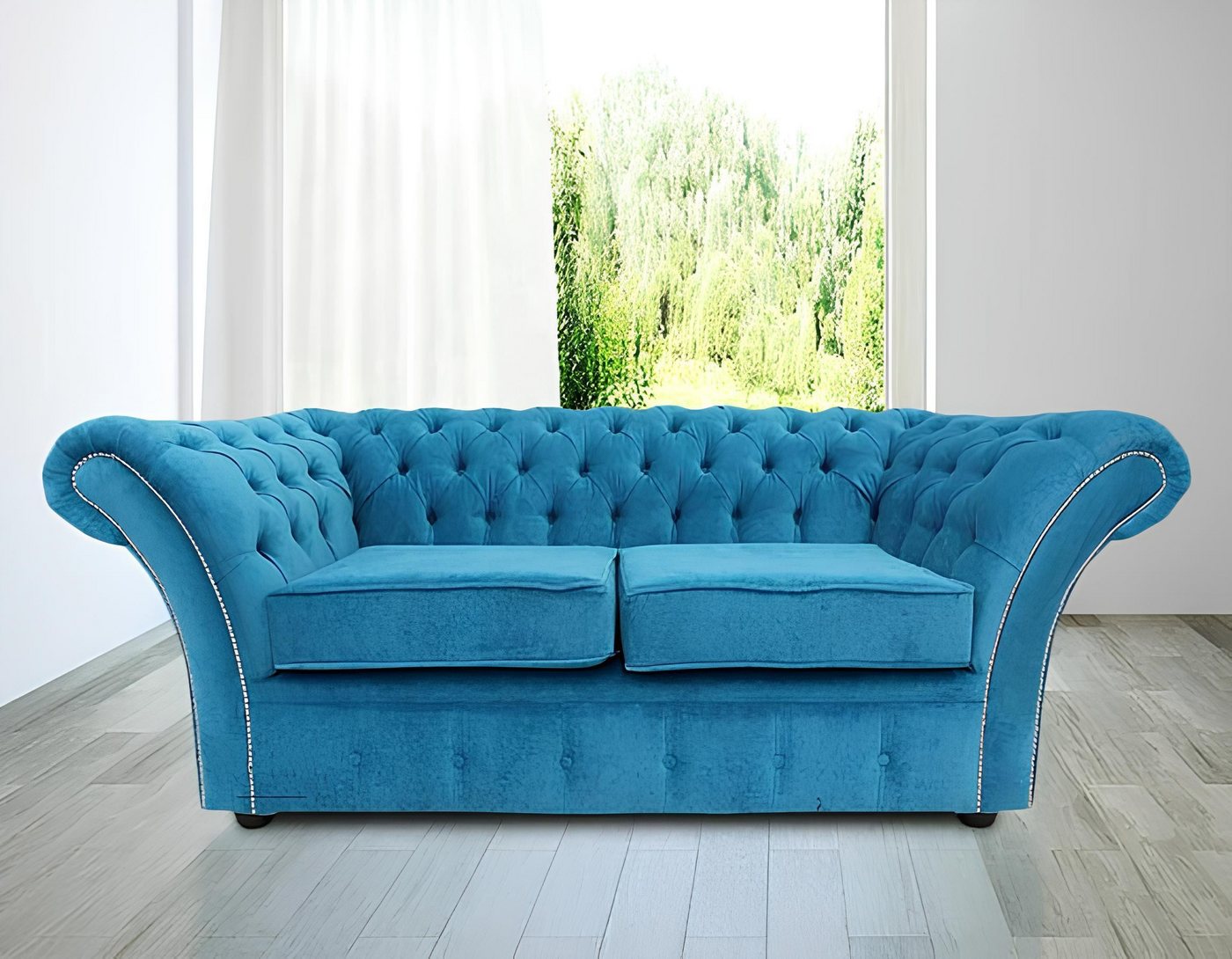 JVmoebel Chesterfield-Sofa Chesterfield Sofa Couch Polster Sofas Klassischer 2Sitzer Leder Stoff, Made in Europa JVmoebel Chesterfield-Sofa Chesterfield Sofa Couch Polster Sofas Klassischer 2Sitzer Leder Stoff, Made in Europa von JVmoebel