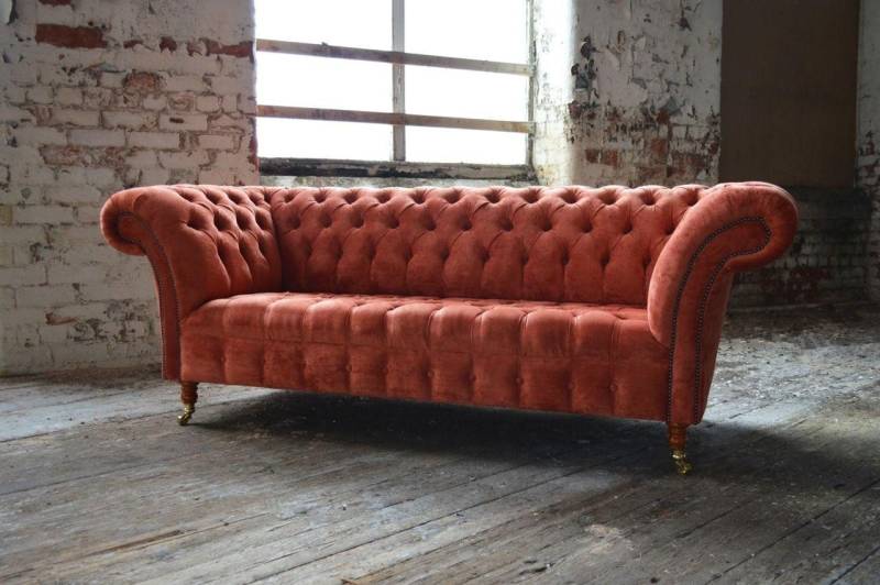 JVmoebel Sofa Chesterfield Sofa Couch Polster Sofas Klassischer 3Sitzer Leder Stoff, Made in Europa JVmoebel Sofa Chesterfield Sofa Couch Polster Sofas Klassischer 3Sitzer Leder Stoff, Made in Europa von JVmoebel