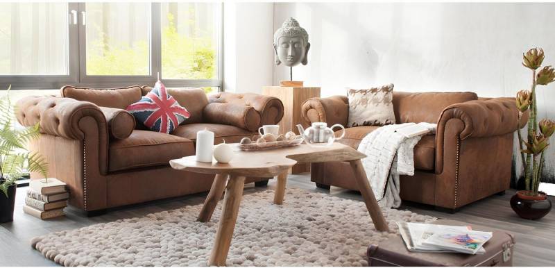 JVmoebel Wohnzimmer-Set -Chesterfield Sofagarnitur 3+2 Couch Polster Set Sofas Couchen Neu, (2-St., Chesterfield Sofagarnitur 3+2 CS), Made in Europa von JVmoebel