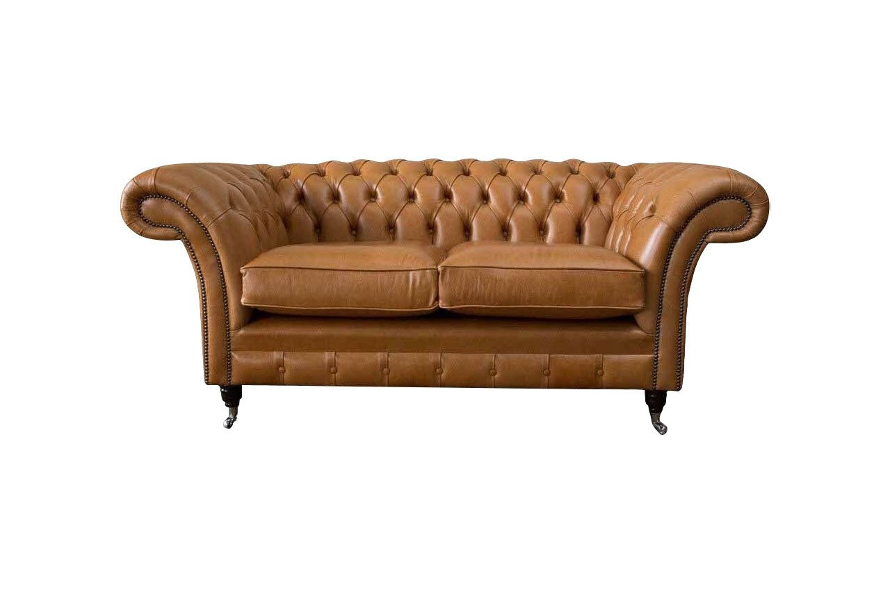 JVmoebel Sofa Chesterfield Zweisitzer Sofa 2 Sitz Sofas Polster Sitz Leder Couch, Made In Europe von JVmoebel