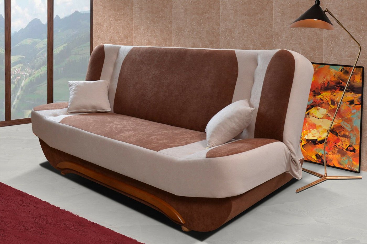 JVmoebel Sofa Couch Schlafsofa XXL Textil Big Sofa Couchen 3Sitzer, Made in Europe von JVmoebel
