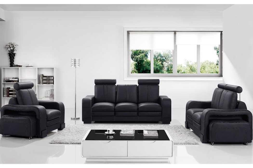 JVmoebel Sofa Design Ledersofa Couch Garnituren 3+2+1 Sitzer Garnitur, Made in Europe von JVmoebel