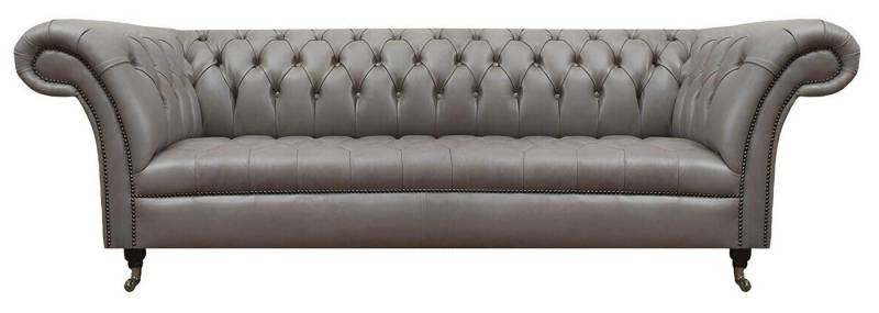JVmoebel Chesterfield-Sofa Designer Chesterfield Ledergarnitur Dreisitzer Sofa Edler Sessel 2tlg, Made in Europa von JVmoebel