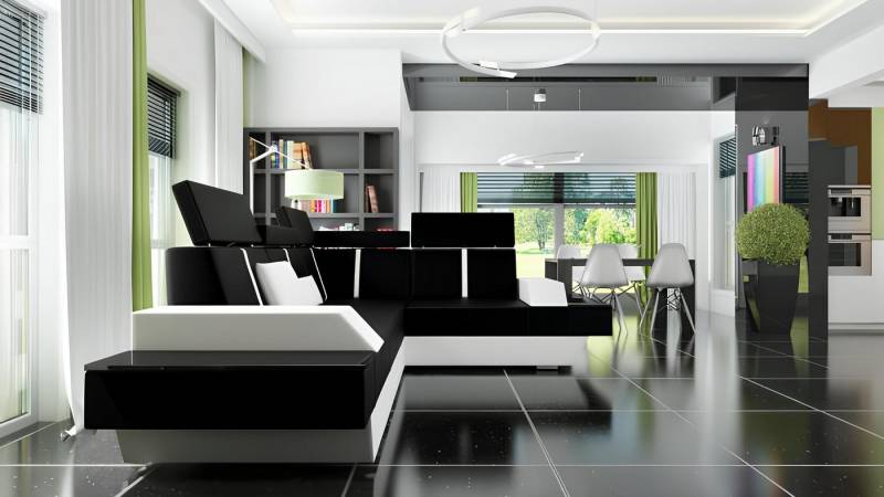JVmoebel Ecksofa Designer Ledersofa Wohnlandschaft Polster Couch Sofa Ecksofa Eckcouch, Made in Europa von JVmoebel