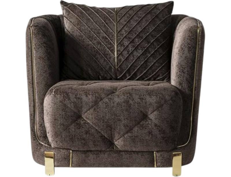 JVmoebel Sofa Designer Sessel Club Lounge 1-Sitzer Polster Braun Stoff Polyester, 1 Teile, Made in Europe JVmoebel Sofa Designer Sessel Club Lounge 1-Sitzer Polster Braun Stoff Polyester, 1 Teile, Made in Europe von JVmoebel