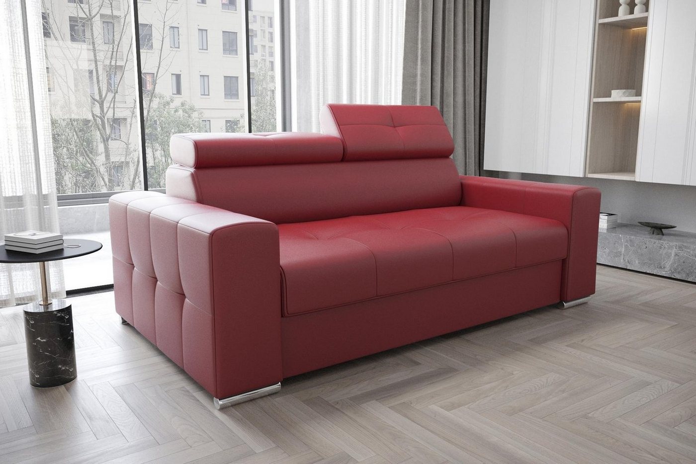 JVmoebel Sofa Designer Zweisitzer Couch Polster Textil Leder Sofa Design 2 Sitzer, Made in Europe von JVmoebel