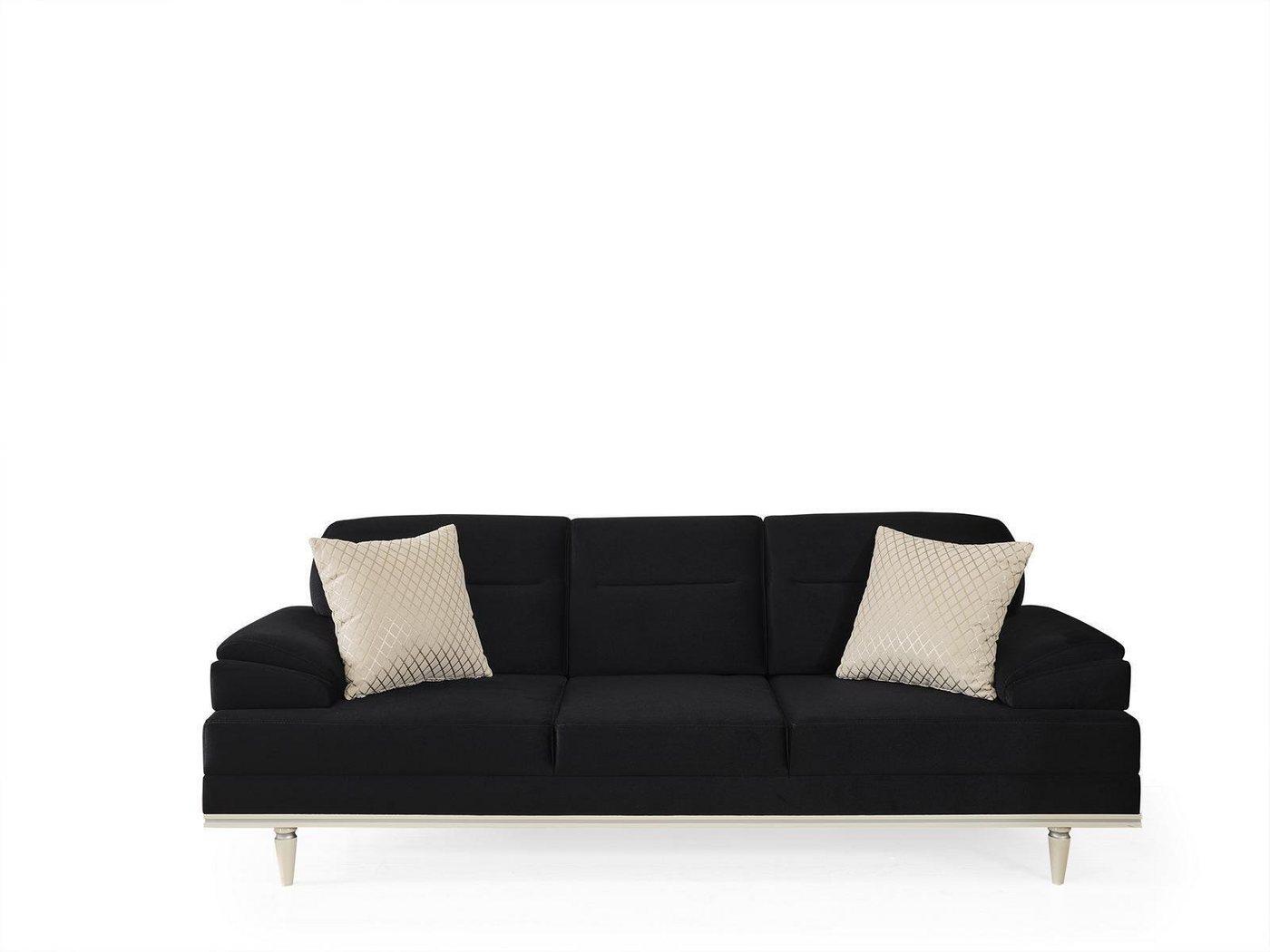 JVmoebel Sofa Dreisitzer Couch Wohnzimmer Sofa Möbel Schwarze Couchen, Made in Europa von JVmoebel