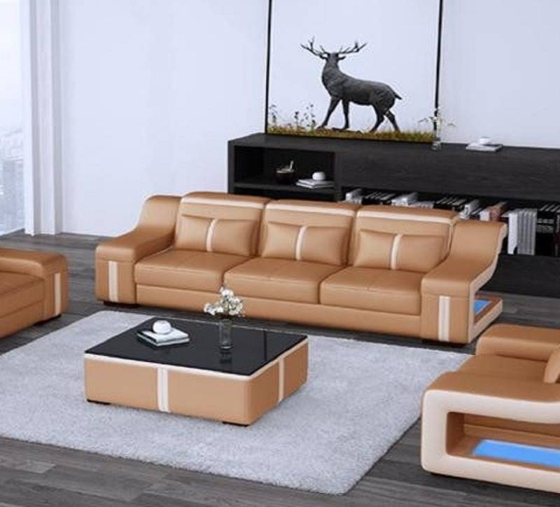 JVmoebel Sofa Dreisitzer Designer Sofa 3 Sitz + USB Polster Leder Couchen Big Sofas, Made in Europa von JVmoebel
