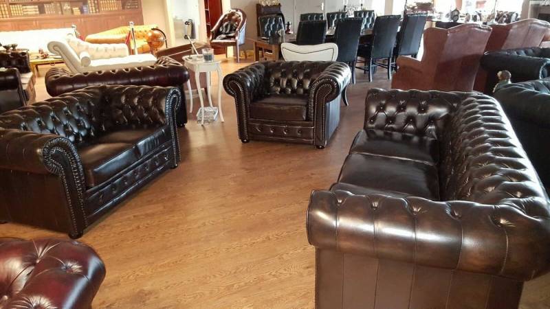 JVmoebel Chesterfield-Sofa Klassische Sofagarnitur Chesterfield 3+2+1 Sitzer 100% Leder Sofort, Made in Europa von JVmoebel