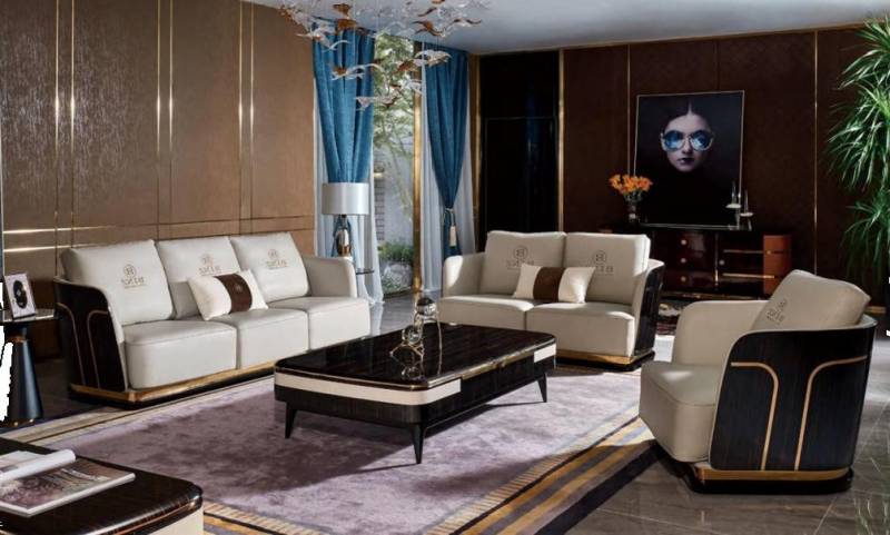 JVmoebel Polstergarnitur Komplett Set Sofagarnitur 321 Sitzer Couchtisch Designer, (4tlg.Set (Sofagarnitur 3+2+1 Sitzer + Couchtisch), Made in Europa von JVmoebel