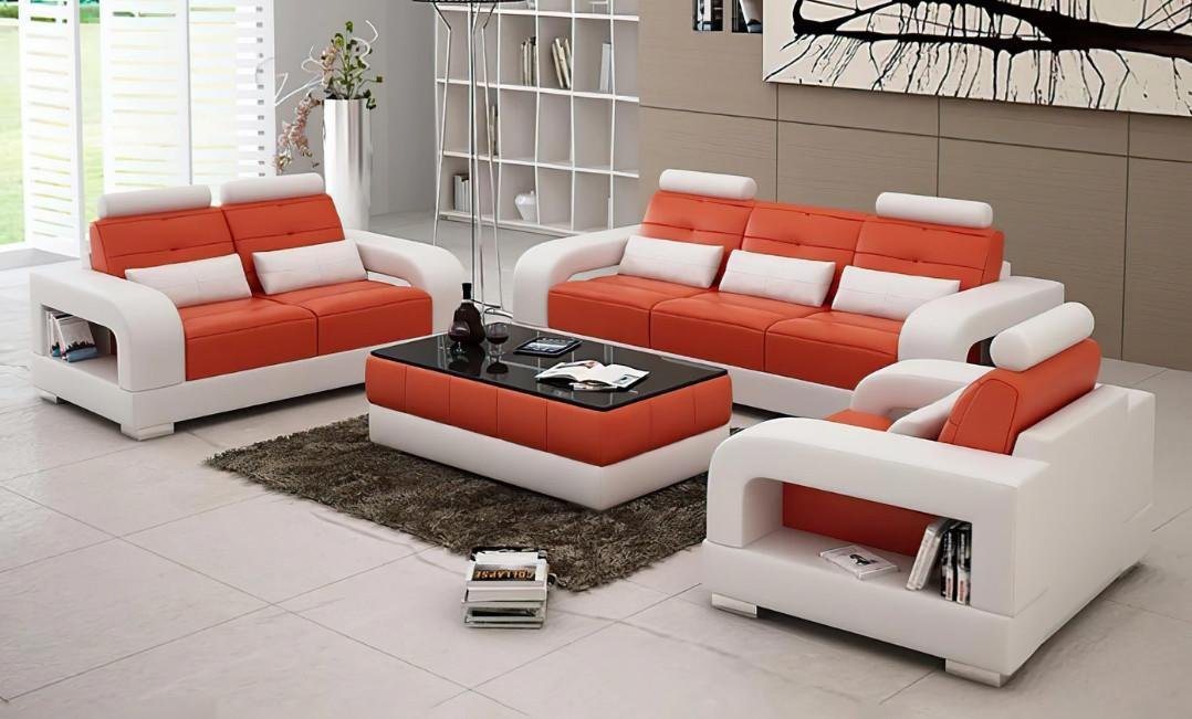 JVmoebel Sofa Ledersofa Couch Sofagarnitur 3+2 Garnitur Design Modern, Made in Europe von JVmoebel
