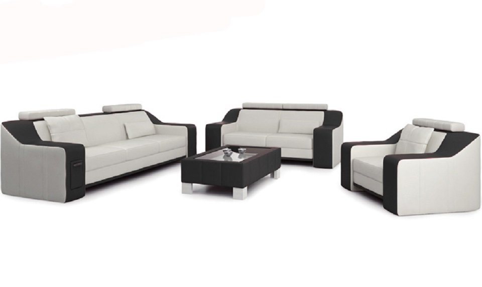 JVmoebel Sofa Ledersofa Couch Wohnlandschaft 3+2+1 Sitzer Modern Sofa neu, Made in Europe von JVmoebel