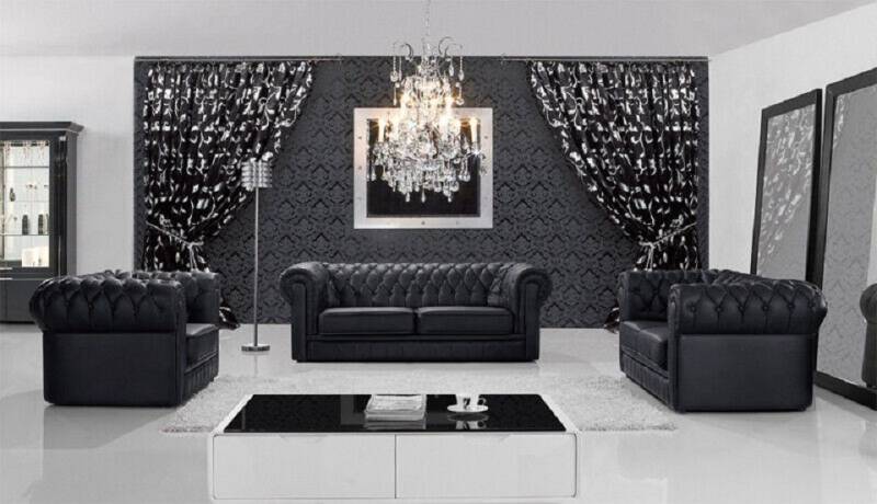 JVmoebel Chesterfield-Sofa Ledersofa Sofagarnitur 3+2+1 Sitzer Design 100% Leder Sofort, Made in Europa von JVmoebel