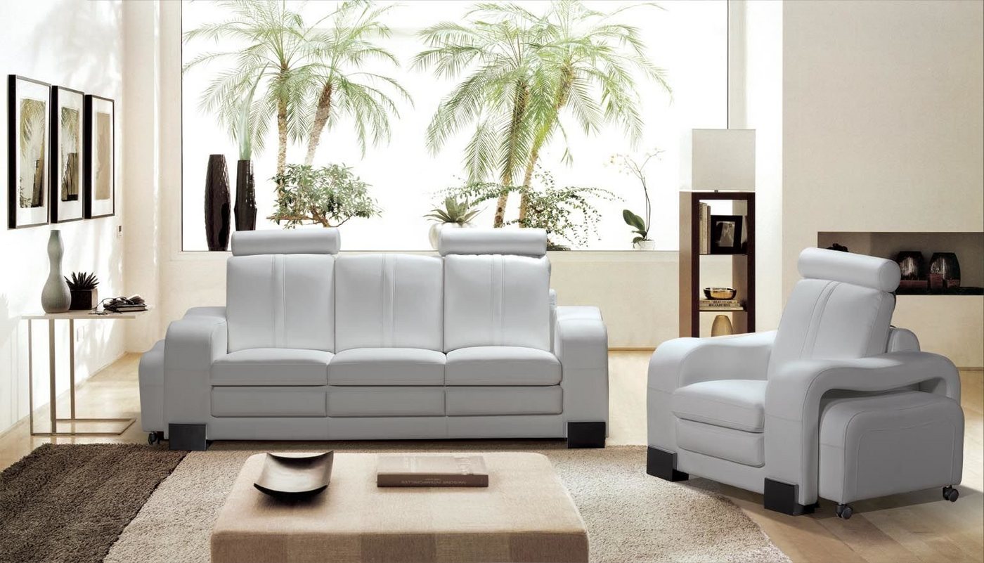 JVmoebel Sofa Ledersofa Sofagarnitur 3+2+1 Sitzer Set Garnitur Polstersofa, Made in Europe von JVmoebel