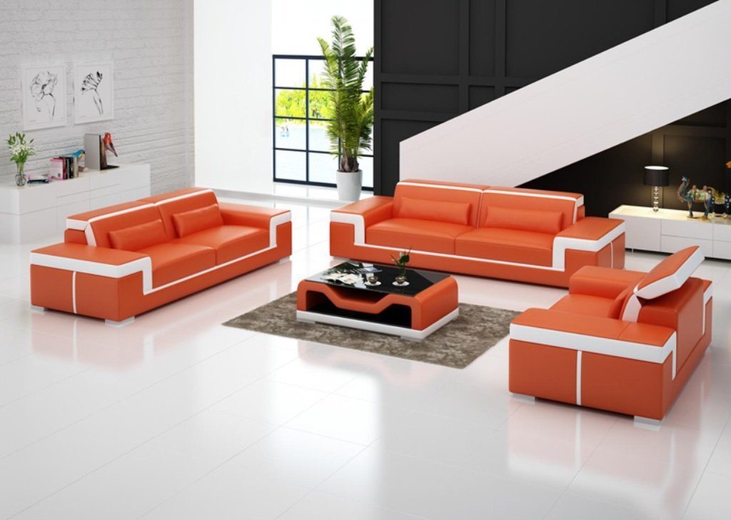 JVmoebel Sofa Ledersofa Sofagarnitur 32 Sitzer Set Garnitur Polstersofa Couch, Made in Europe von JVmoebel