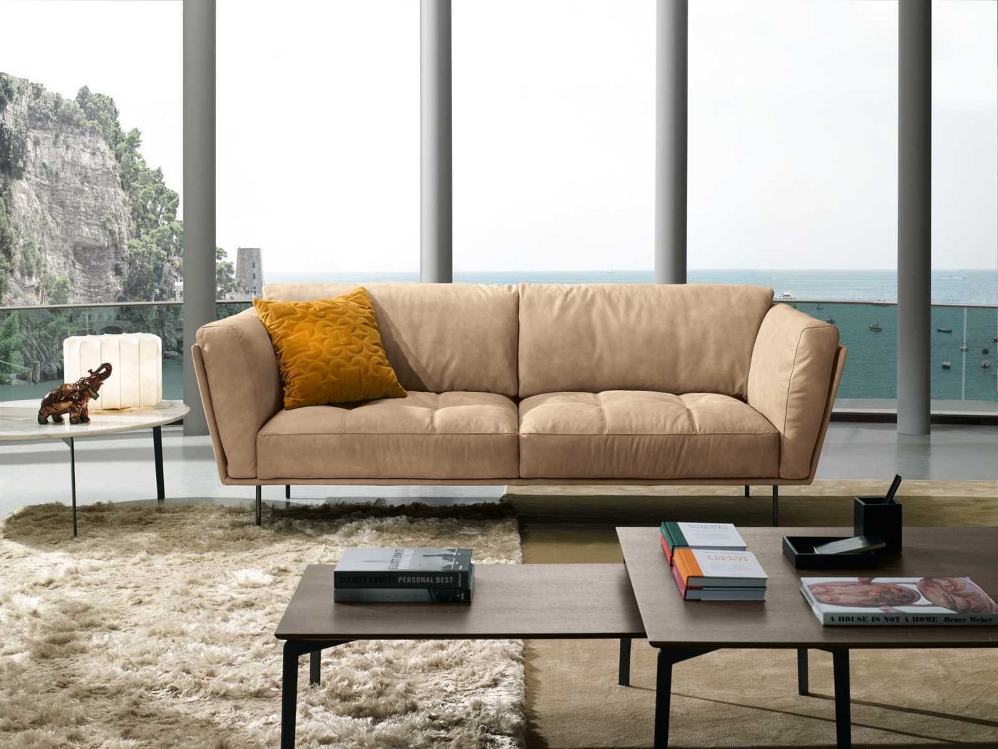 JVmoebel Sofa Luxus Sofa 3 Sitzer Couches Sofas Gepolstert Couch Stoff Modern Beige, Made in Europe von JVmoebel