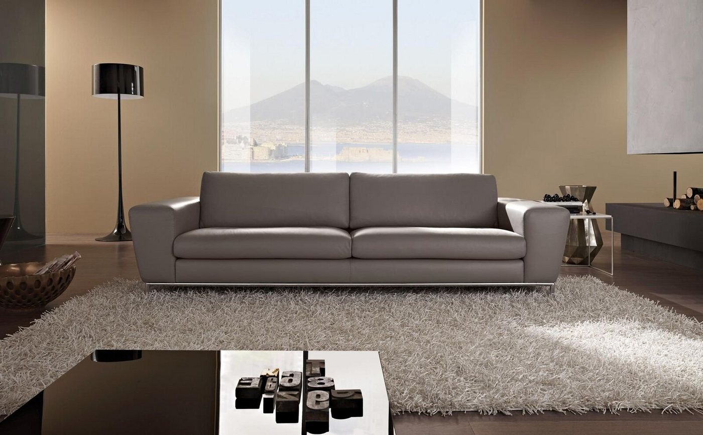 JVmoebel Sofa Modern Couch Leder Sofas Designsofa Dreisitzer Sitz Grau Sofa 3 Sitz von JVmoebel