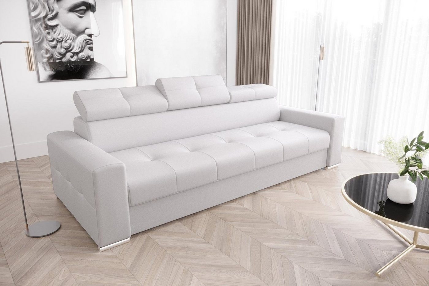 JVmoebel Sofa Moderne 3er Sitz Sofas Zimmer Möbel Weiß Polster Dreisitzer, Made in Europe von JVmoebel