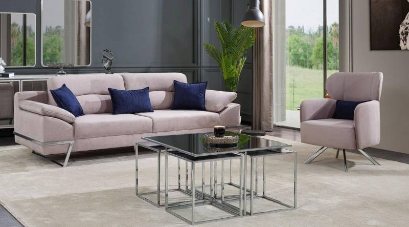 JVmoebel 3-Sitzer Moderne Sitzgruppe für das Wohnzimmer in Grau - 3-Sitzer Sofa, Made in Europa von JVmoebel