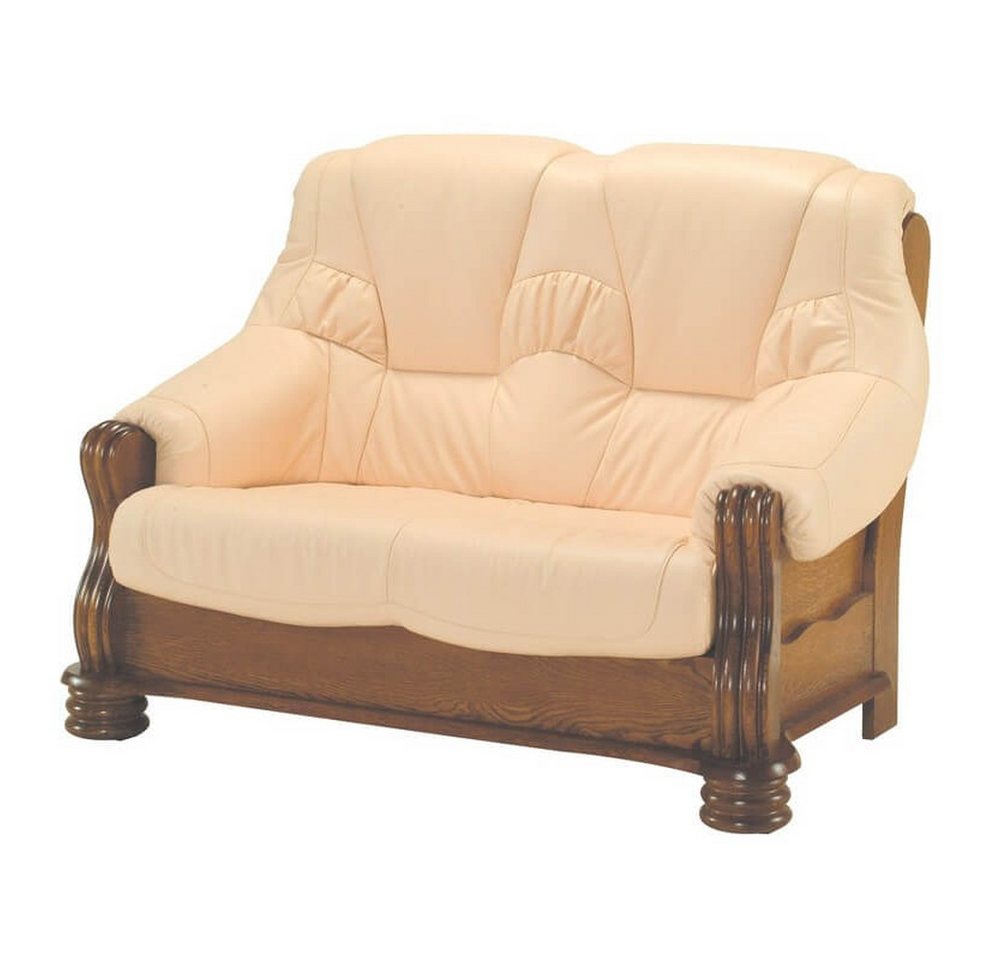 JVmoebel Sofa Moderne Zweisitzer Sofa Couch aus Holz und Leder für Wohnzimmer, Made in Europa von JVmoebel