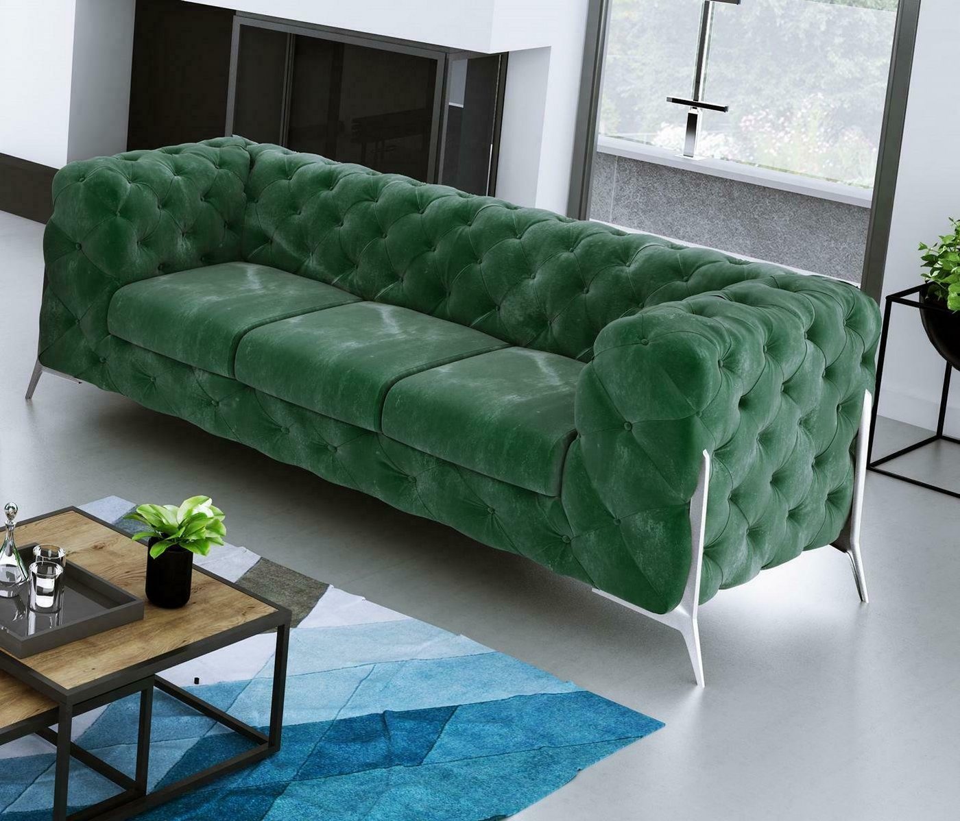 JVmoebel Sofa Moderner Brauner Chesterfield Dreisitzer Luxus Polster Couch Neu, Made in Europe von JVmoebel