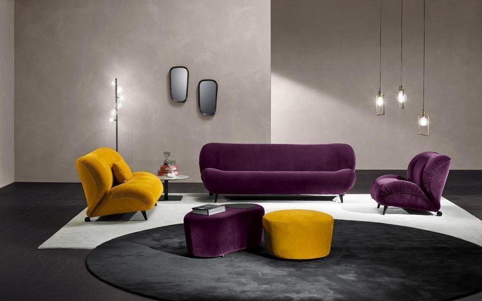 JVmoebel Sofa Modernes Sofa 3+2 Sitzer + Sessel + 2x Hocker Stoff Design Couch Set, Made in Europe von JVmoebel