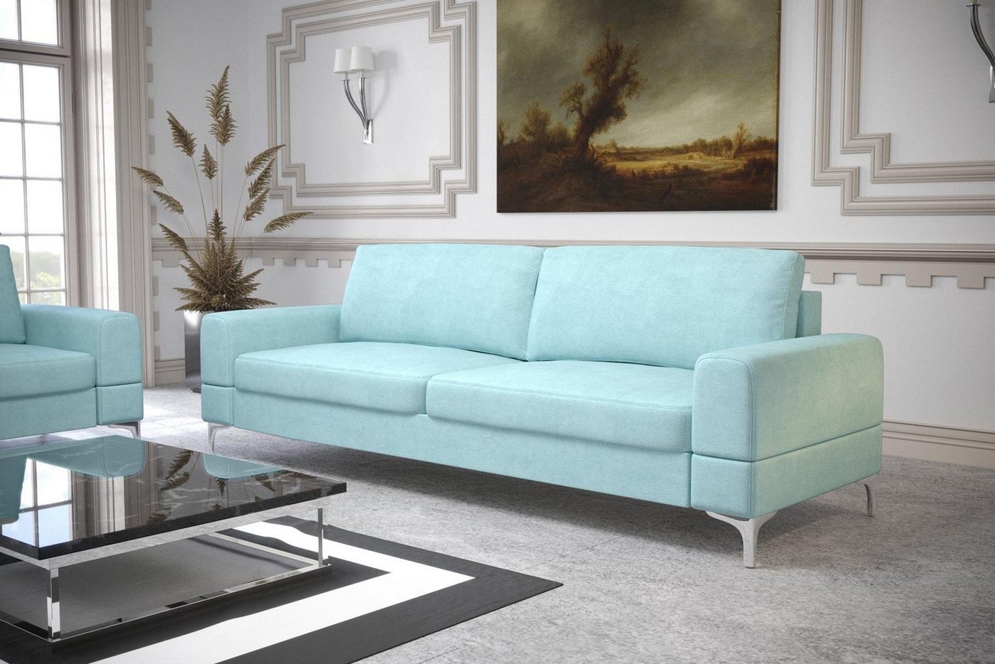 JVmoebel Sofa Modernes Weißes Sofa Dreisitzer Luxus Couch Kunstleder Möbel Holz, Made in Europe von JVmoebel