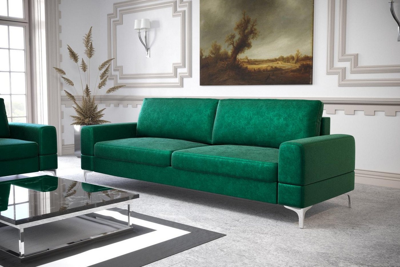 JVmoebel Sofa Modernes Weißes Sofa Dreisitzer Luxus Couch Kunstleder Möbel Holz, Made in Europe von JVmoebel