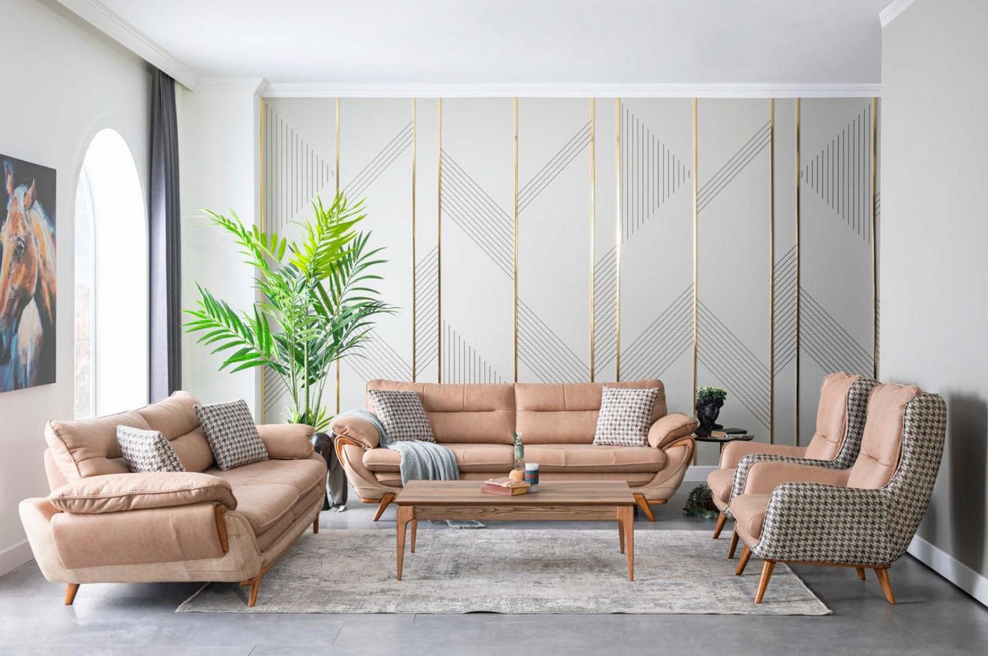 JVmoebel Sofa Polstermöbel Sofa Sets Sitzgruppe Couch Garnitur Wohnlandschaft, Made in Europa JVmoebel Sofa Polstermöbel Sofa Sets Sitzgruppe Couch Garnitur Wohnlandschaft, Made in Europa von JVmoebel