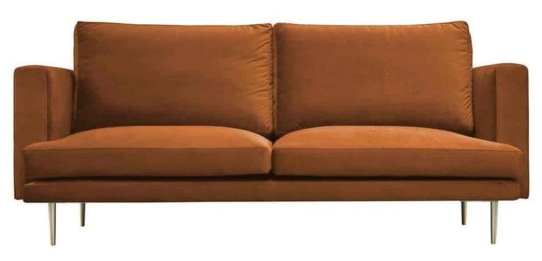 JVmoebel Sofa Roter Dreisitzer mit Edelstahlelementen Design Polster Neu, Made in Europe von JVmoebel