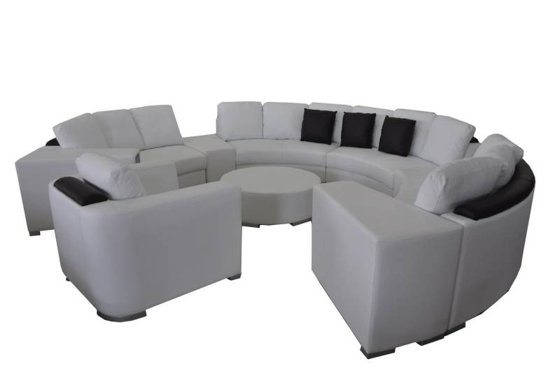 JVmoebel Wohnlandschaft Runde Eck Sofa Couch XXL Couchen Wohnlandschaft U Form Sessel, Made in Europa von JVmoebel