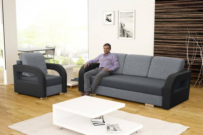 JVmoebel Schlafsofa Schlafcouch mit Bettfunktion, Polster Sitzsofa 3-Sitzer, Made in Europa JVmoebel Schlafsofa Schlafcouch mit Bettfunktion, Polster Sitzsofa 3-Sitzer, Made in Europa von JVmoebel