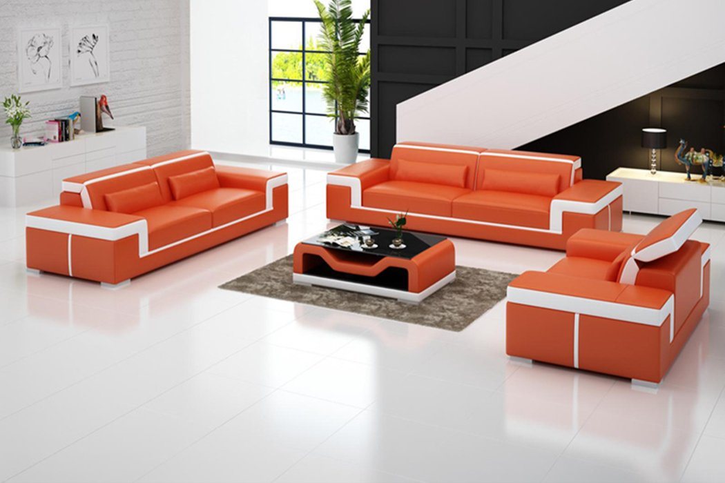 JVmoebel Sofa Schwarze Couchgarnitur 3+1+1 Moderne Sofas Polstermöbel Design Neu, Made in Europe von JVmoebel