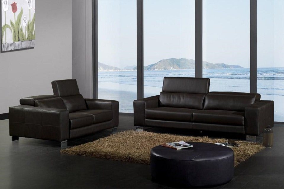 JVmoebel Sofa Set Ledersofa Couch Wohnlandschaft 3+1+1 Sitzer Design Modern Sofa, Made in Europe von JVmoebel