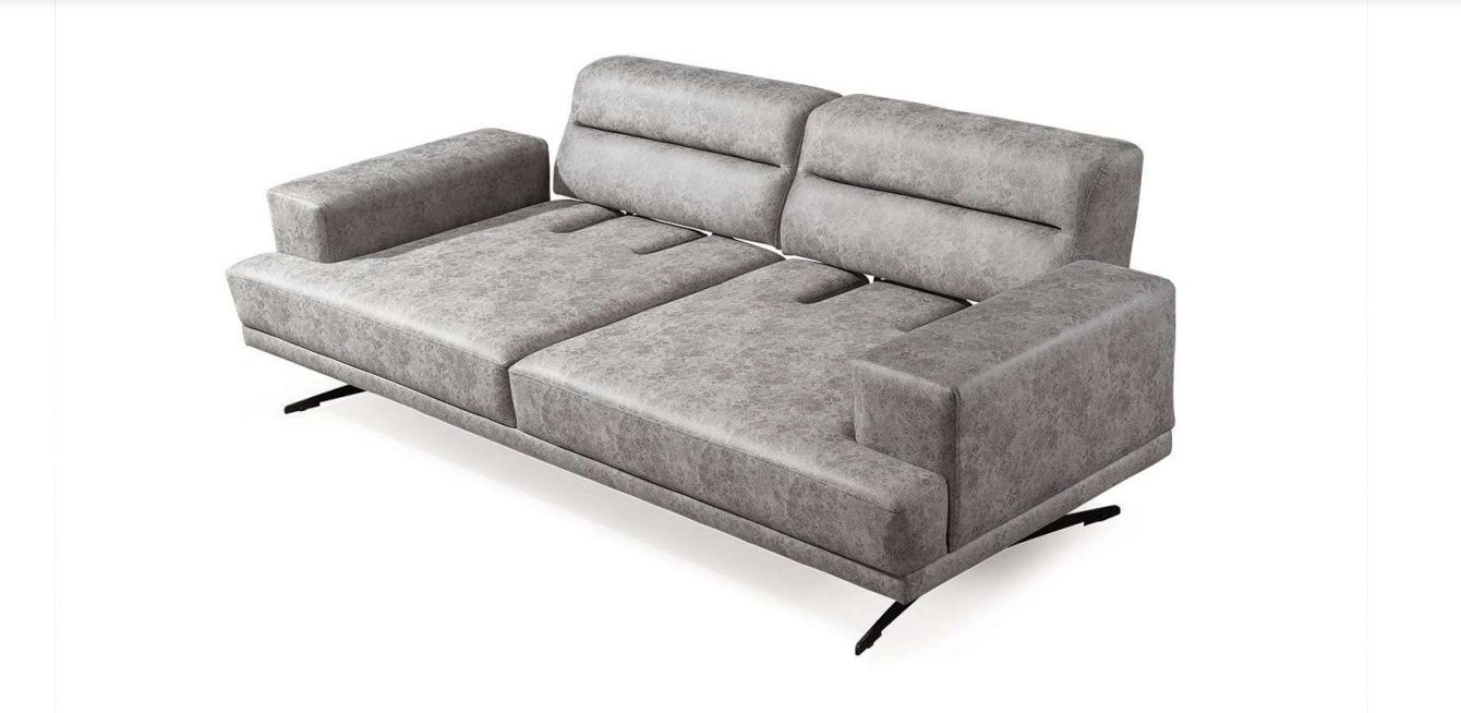 JVmoebel Sofa »Sofa 3 Sitzer Sofas Leder Dreisitzer Sitz Polster Design Modern Grau« von JVmoebel