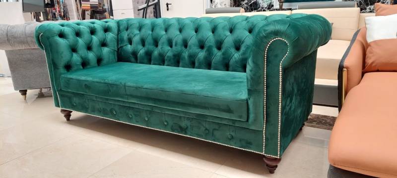 JVmoebel Chesterfield-Sofa Sofa Chesterfield Designer Sofa 3 Sitzer Wohnzimmer Couch Grün Sofor, 1 Teile, Made in Europa von JVmoebel