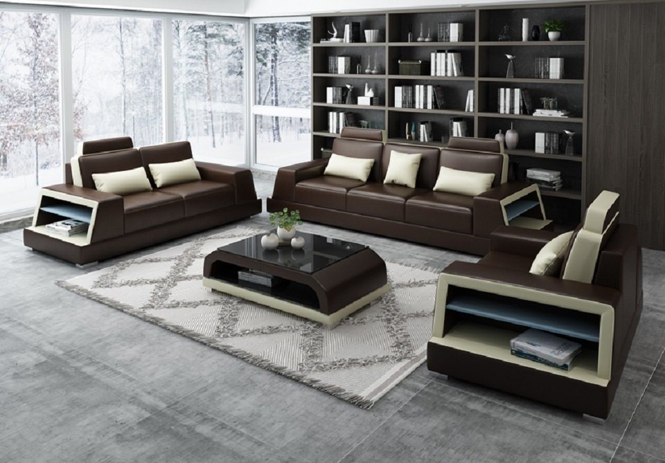 JVmoebel Sofa Sofa Couch Polster 3 Sitzer Leder Sofas Couchen Sitz, Made in Europe von JVmoebel