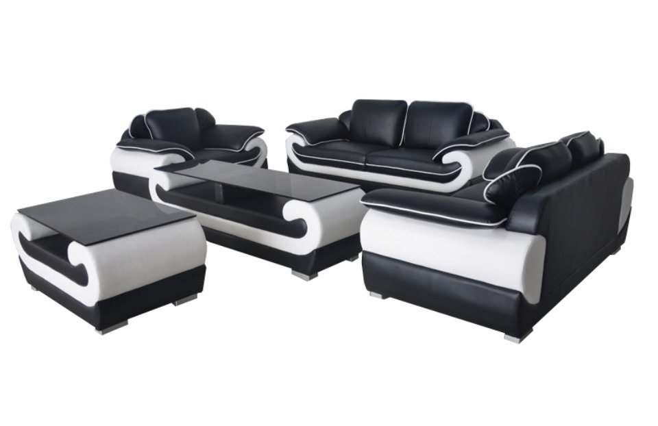 JVmoebel Sofa Sofa Couch Sitz Polster Komplett Set Leder Garnitur 3+2+1 Sofas, Sofa Couch Sitz Polster Komplett Set Leder Garnitur 3+2+1 von JVmoebel