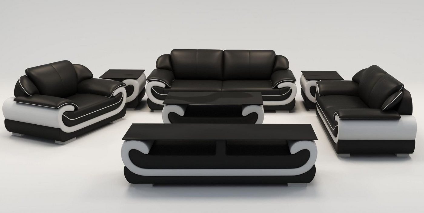 JVmoebel Sofa Sofagarnitur 3+2+1 Sitzer + Hocker Set Polstersofa Couch Designersofa, Made in Europe von JVmoebel