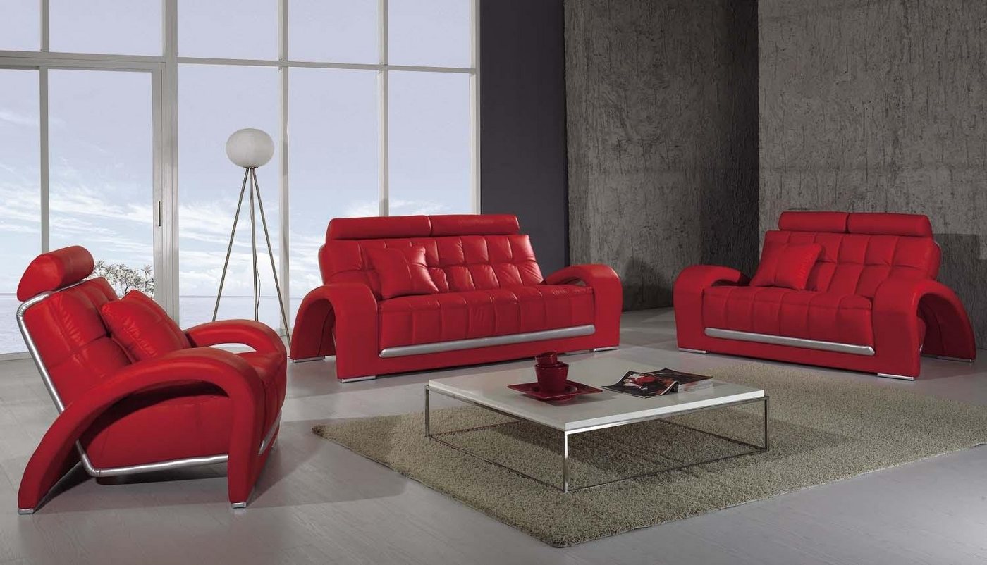 JVmoebel Sofa Sofagarnitur 3+2+1 Sitzer Sofa Couch Garnituren Leder Sofas, Made in Europe von JVmoebel